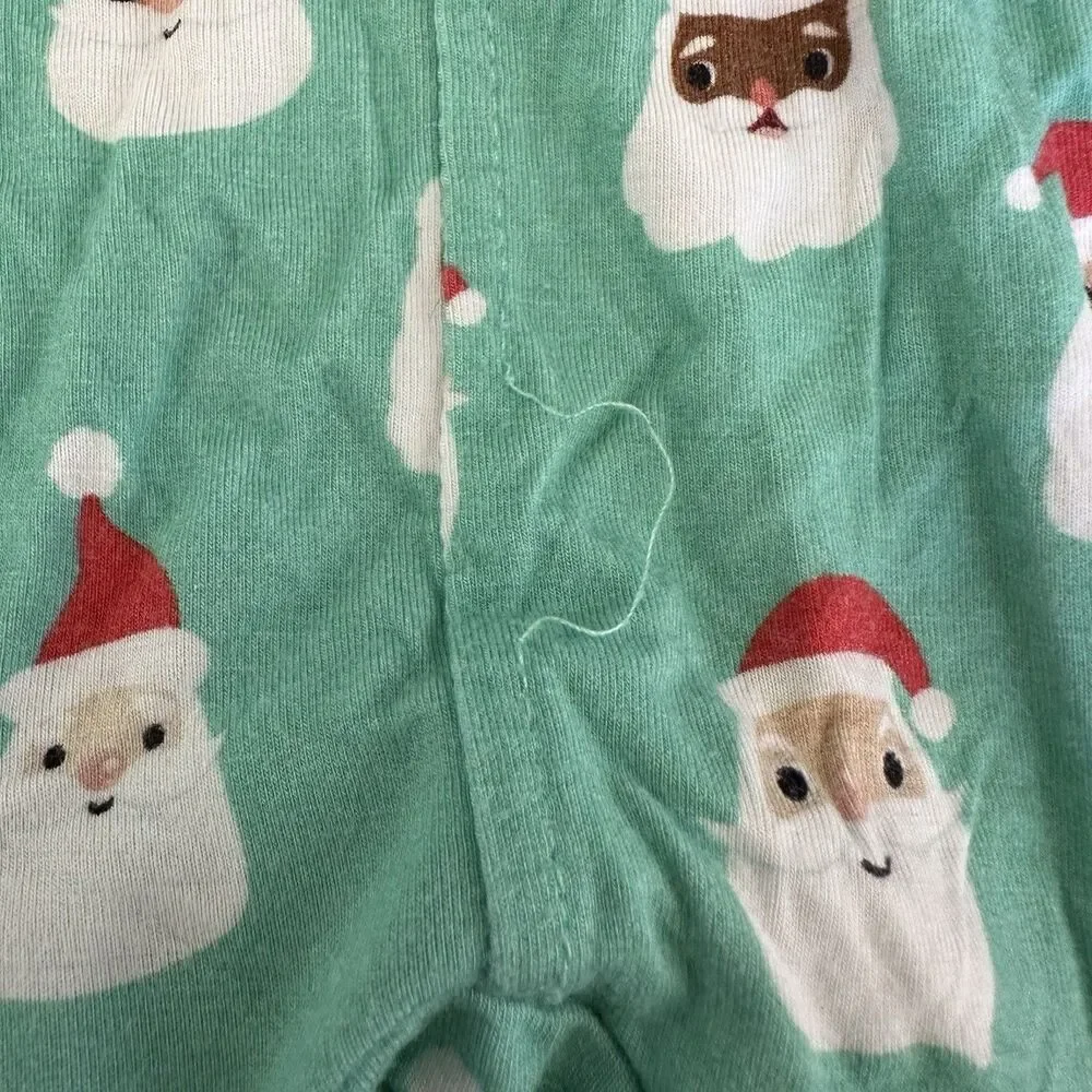 Posh Peanut Size 9-12 Months Santa Medley Long Sleeve Collared Romper Christmas